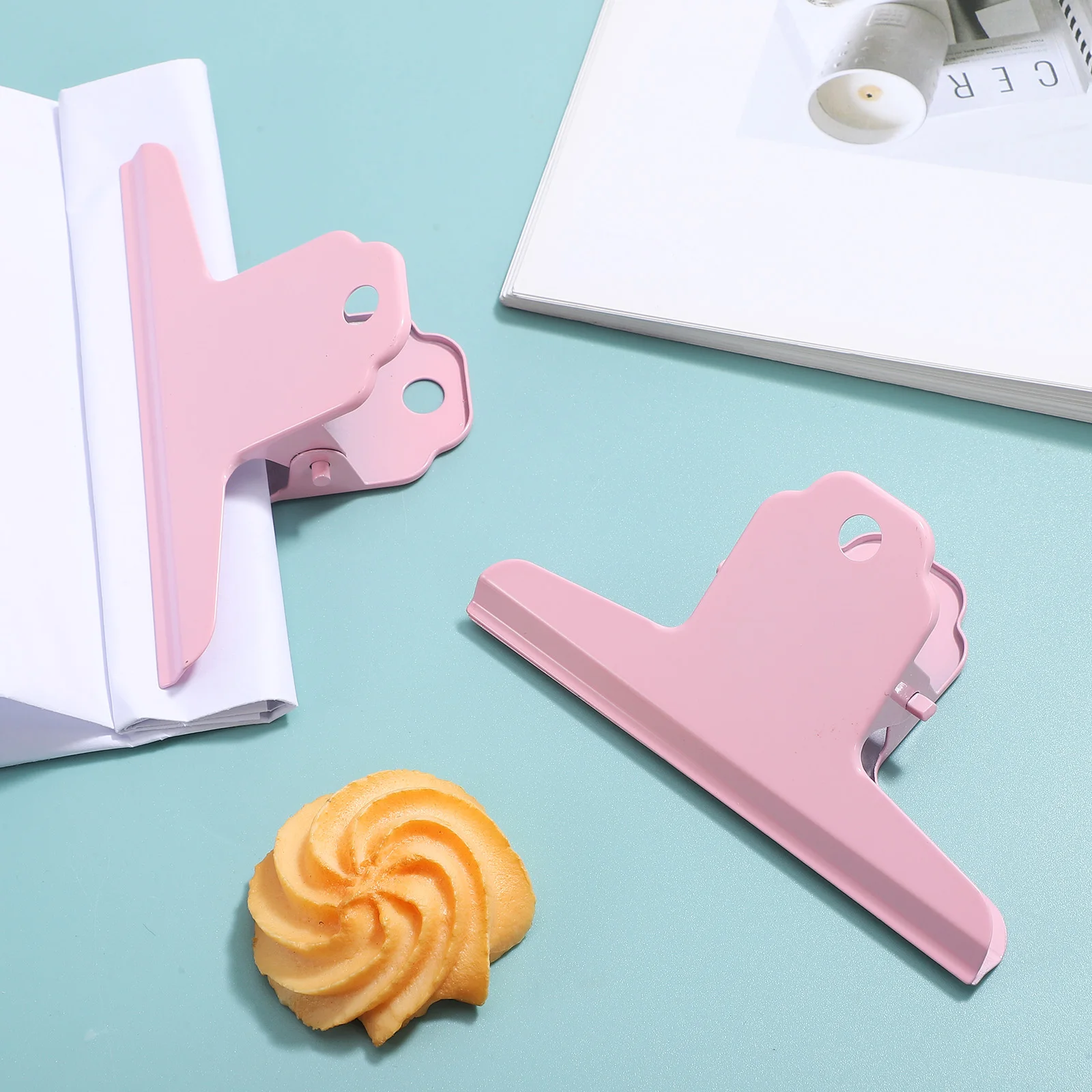 

Pink Bulldog Clips Extra Large Metal Hinge Paper Clamp Document Organizer Bag Sealer Storage Solution
