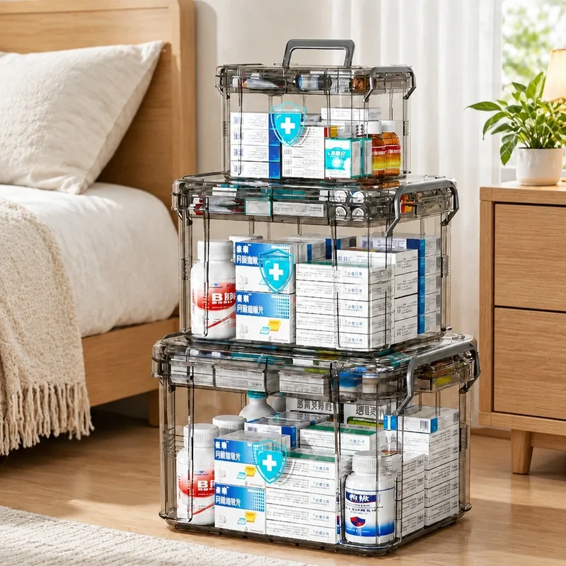 Durable PP Plastic Waterproof Rectangular Box for Emergency Medication and First Aid Storage