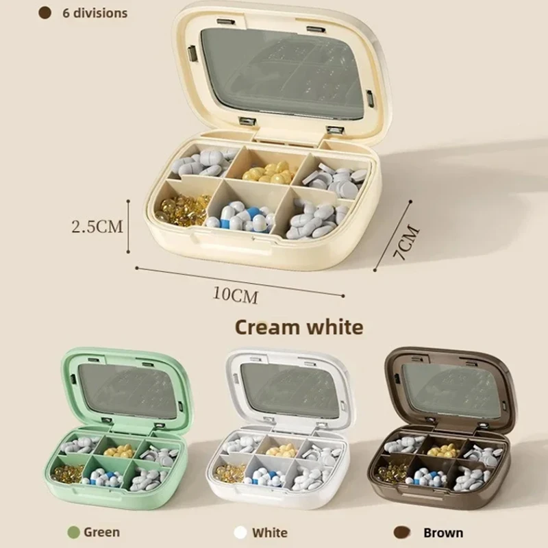 صندوق تخزين السفر المحمول صندوق دواء أسبوع السفر شفاف مختوم مقاوم للرطوبة البلاستيك تخزين الأدوية للسفر 4/6 شبكات #4