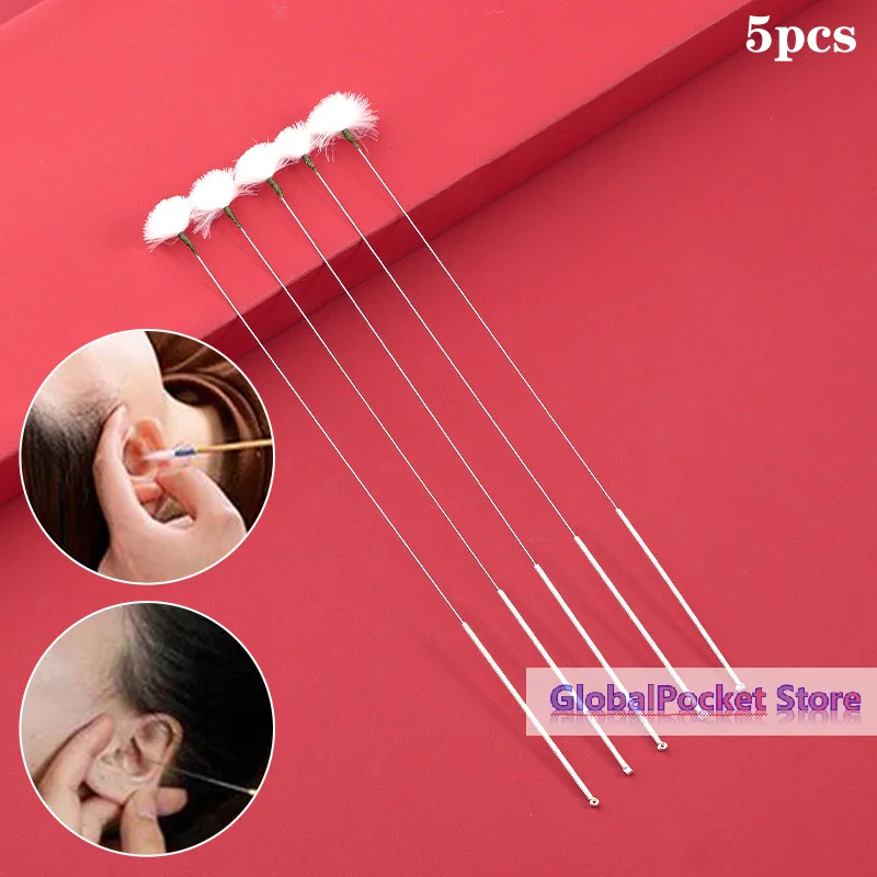 [TG823]5Pcs Goose Feather Earpick Wax Remover Curette Ear Dig Tool Spoon Cleaner Stick Ear Dig Tools Ear Care