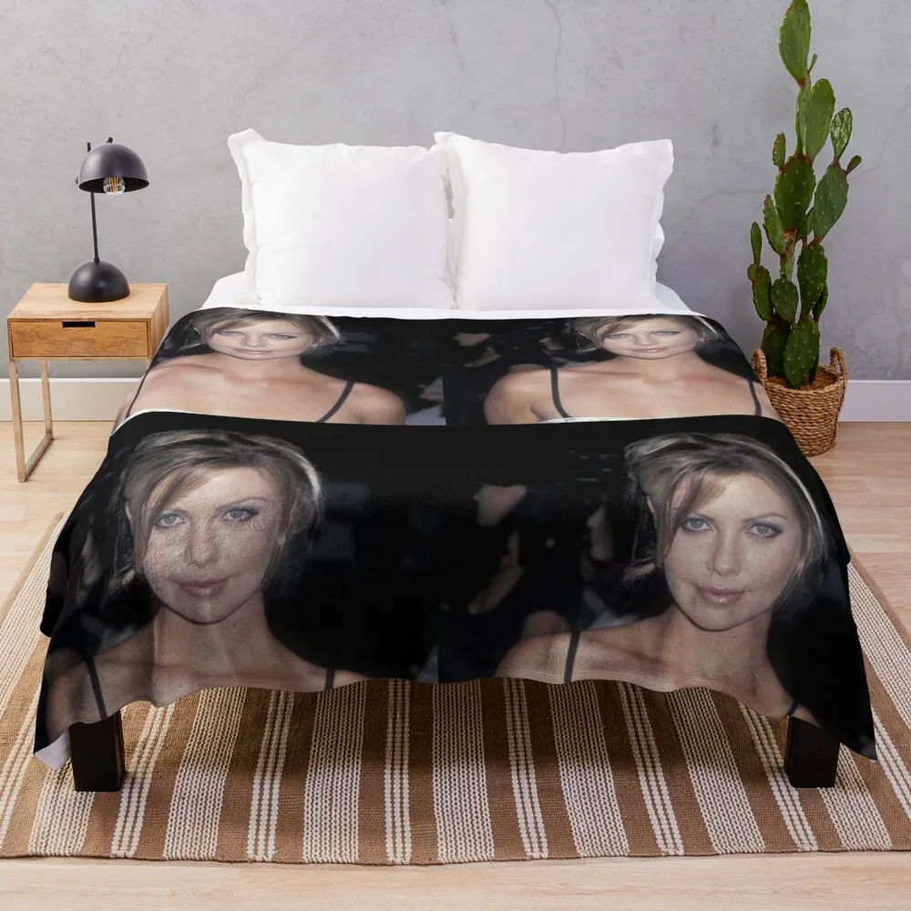 

charlize theron young Throw Blanket For Sofa Thin Comforter halloween For Decorative Sofa Blankets