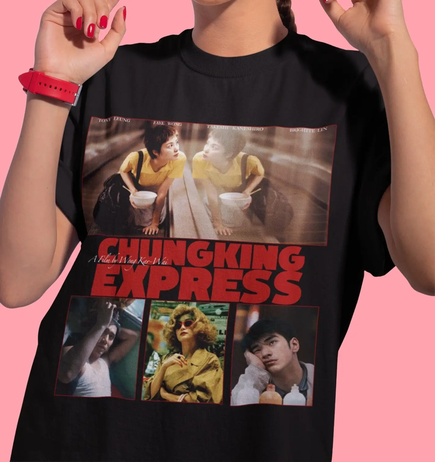 Chungking Express Movie T shirt Vintage Retro for Lovers Washed Oversized Wong Kar Wai Faye