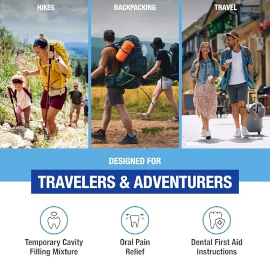 مجموعة أدوات طب الأسنان للسفر للعناية بالأسنان في حالات الطوارئ تتضمن شاي الأوراسول وتجويف مؤقت أكثر