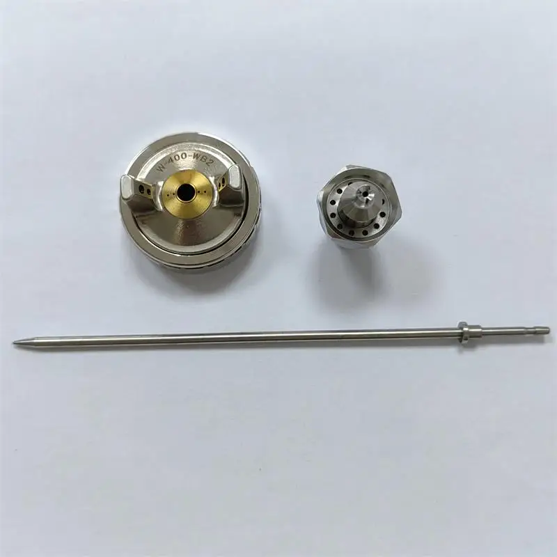 空気圧式日本製エアペイントスプレーガン修理キット-w-400wb-アクセサリー-ニードルノズル-13mm-スプリットチップとエアキャップ付き-w400wb