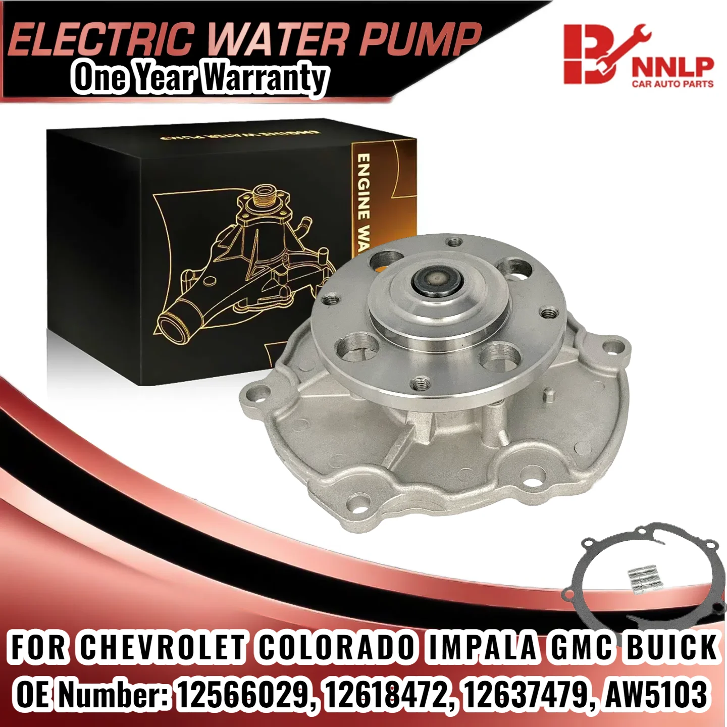 

Water Pump for Chevrolet Equinox GMC Pontiac Saab Saturn Buick Cadillac Suzuki 12566029, 12618472, 12637479, AW5103
