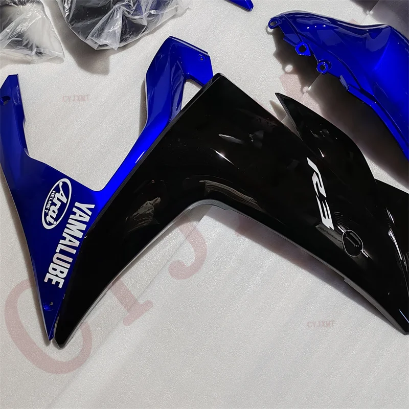 انسيابية فاخرة للدراجات النارية من ياماها YZFR25 YZFR3 2015-2018 ABS مجموعة هدايا قولبة YZF R3 R25 15-18 غلاف إطار الجسم اللامع الأزرق #3