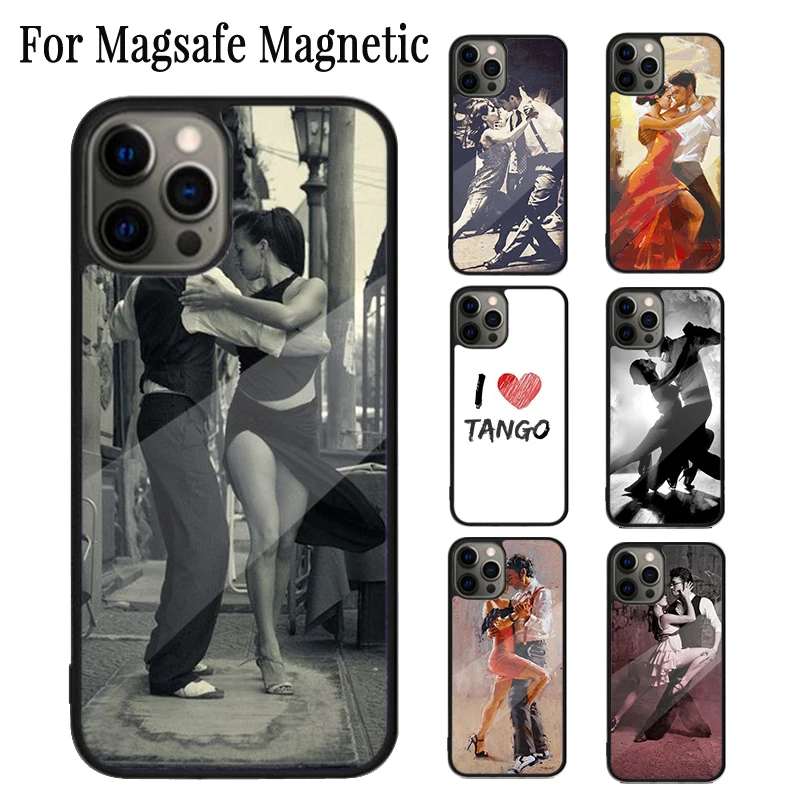 Latin Tango Dancing Dance Magnetic Phone Case Coque For iPhone 16 15 14 Plus 13 12 Mini 11 Pro Max Magsafe Wireless Cover