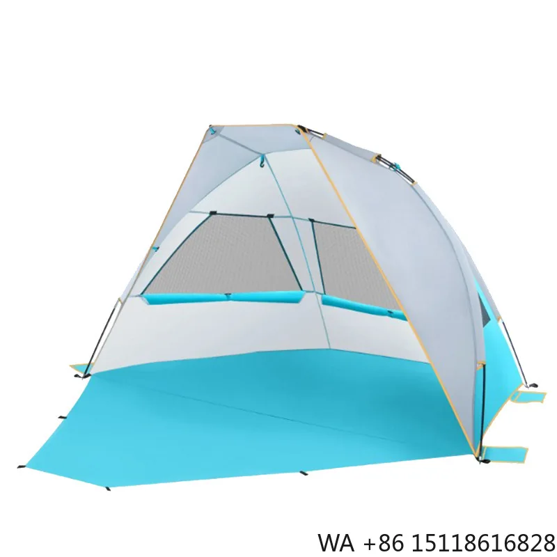 Blue Portable UV-Protective Beach Tent Sun Shelter