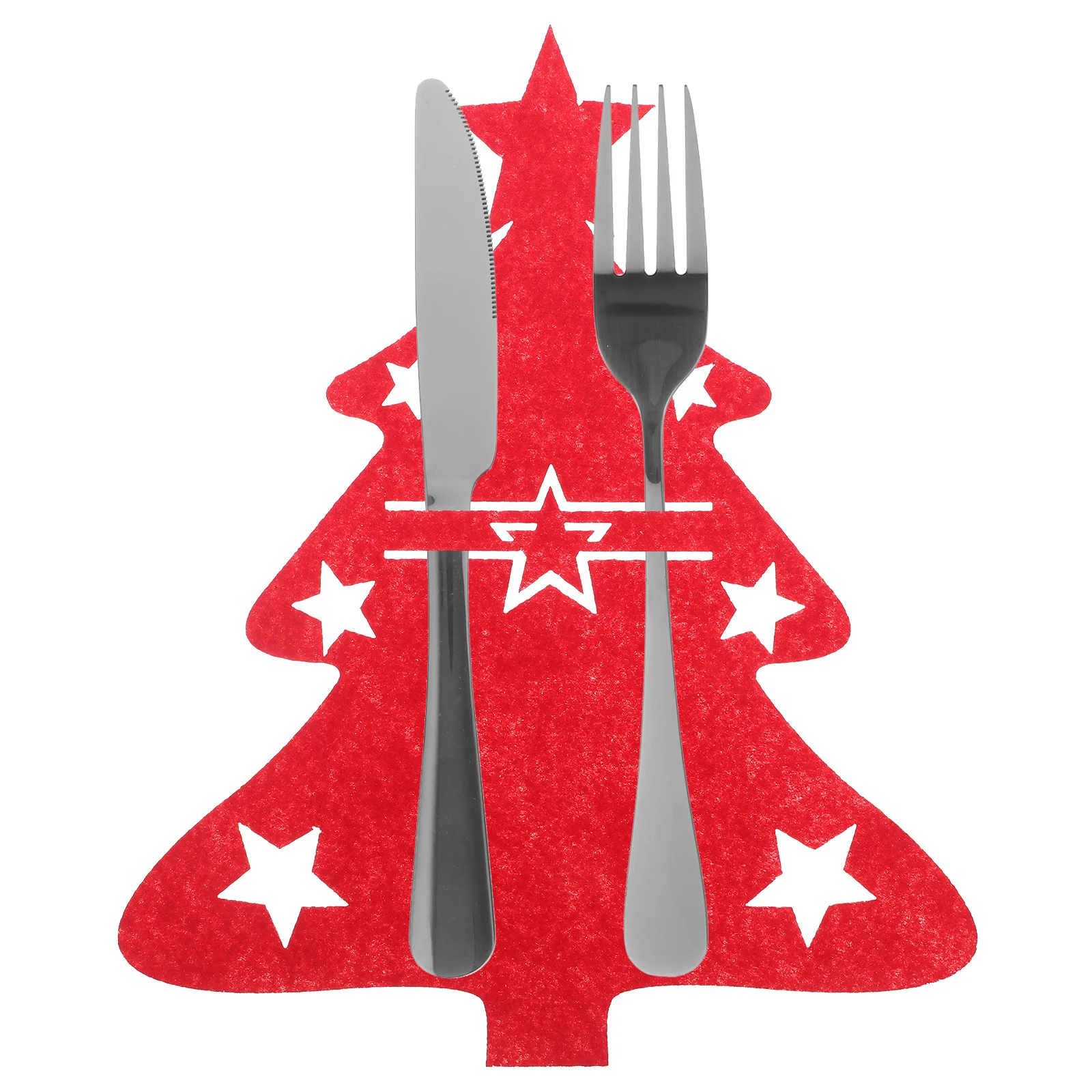 

48Pcs Christmas Tree Cutlery Holders Red Felt Xmas Silverware Bags Tableware Decor Party Cutlery Pouch Holiday Utensil Holder