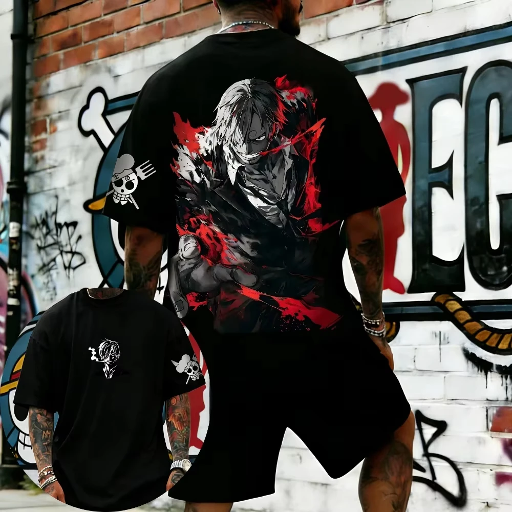 Oversized Cosplay Costumes One Piece Luffy 2026 Summer New Product Harajuku Anime Printed Y2K Hip Hop Casual Unisex T-shirt