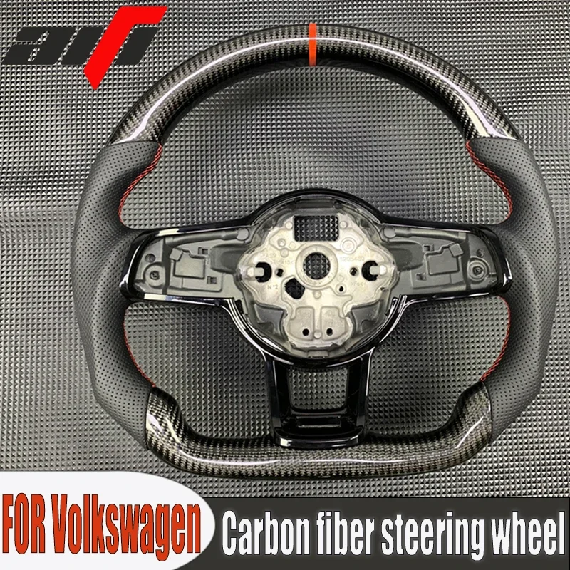 Carbon Fiber Customized Steering Wheel For Volkswagen Golf 7 7.5 GTI GTD GTE R 2013-2020 Polo GTI Tiguan Passat LED Display