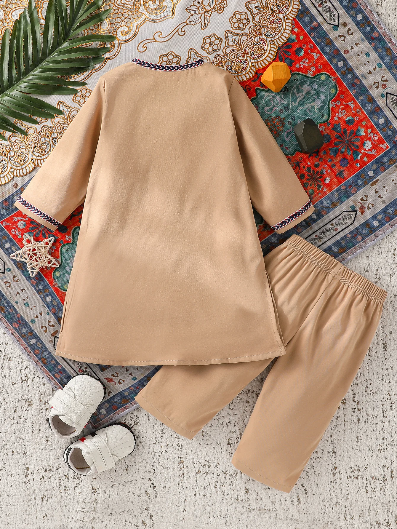 2Pcs Baby Boys All Seasons Long Sleeve For 1-3Y Fit Middle East Sets Clothing Wear National Style Clothes Suits