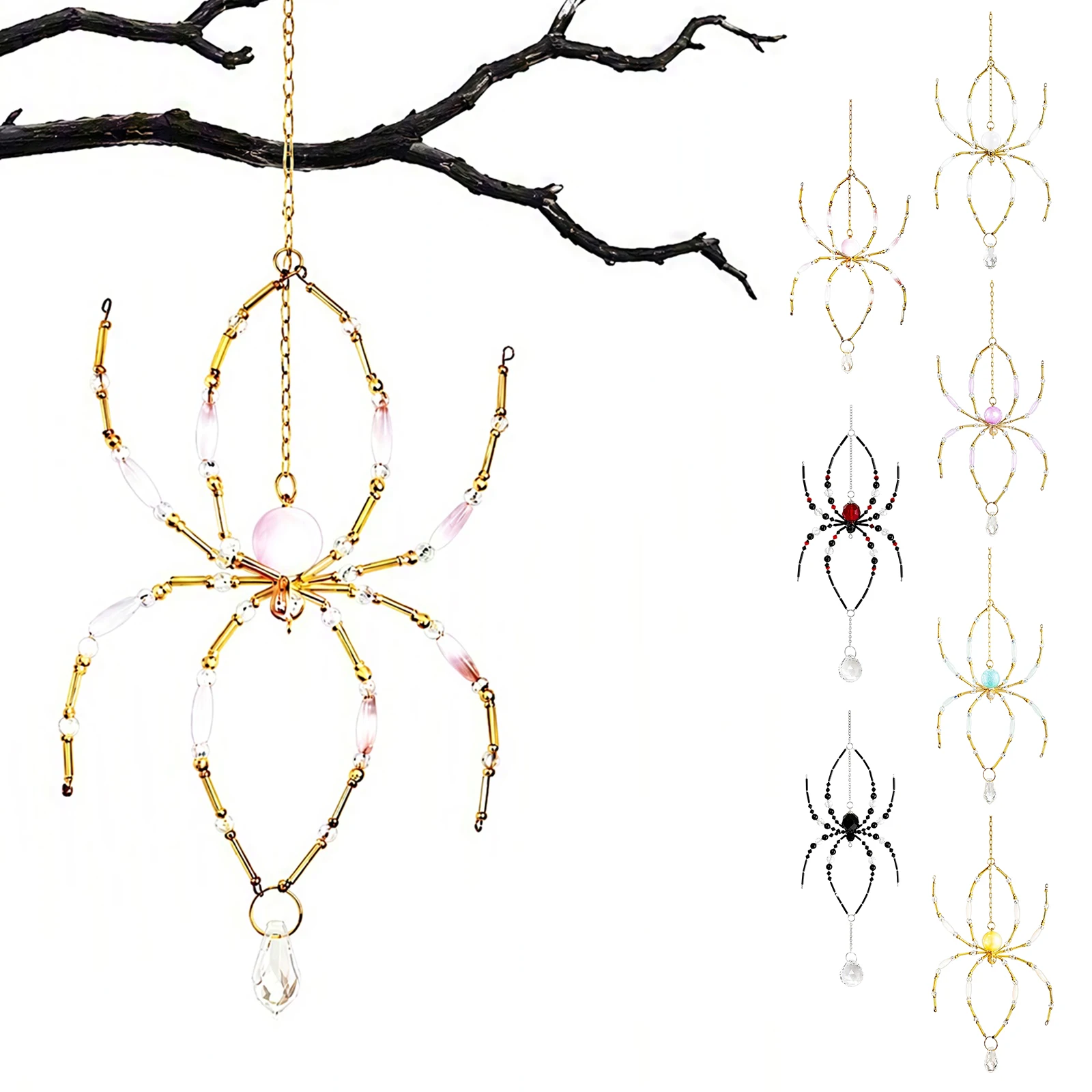 Multi-faceted Crystal Prism Spider Web Light Catcher Rainbow Window Hanging Ornament Balcony Garden Decor Gift