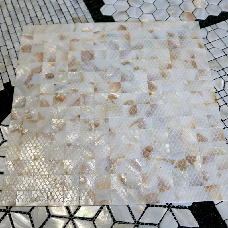 Shell Mosaic Tile Natural White Mother of Pearl Wall Backsplash Bathroom Tiles MOP191 sheet