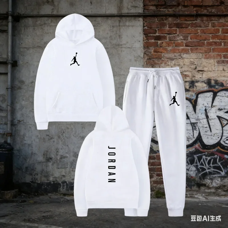 

Мужская высококачественная спортивная толстовка + спортивные штаны 2026, модный комплект спортивной толстовки на весну и осень