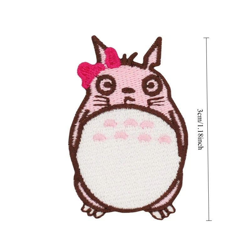 My Neighbor Totoro Embroidered Iron on Patches Self Adhesive No Sew Fabric Stickers Cute Applique Decor for Journal Notebook DIY view 6