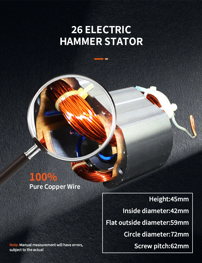 Elektro werkzeug Zubehör ubilly Thunderbolt Mads 26 Elektro hammer Rotor 5 Zähne 90726k Rotor – Detail 5