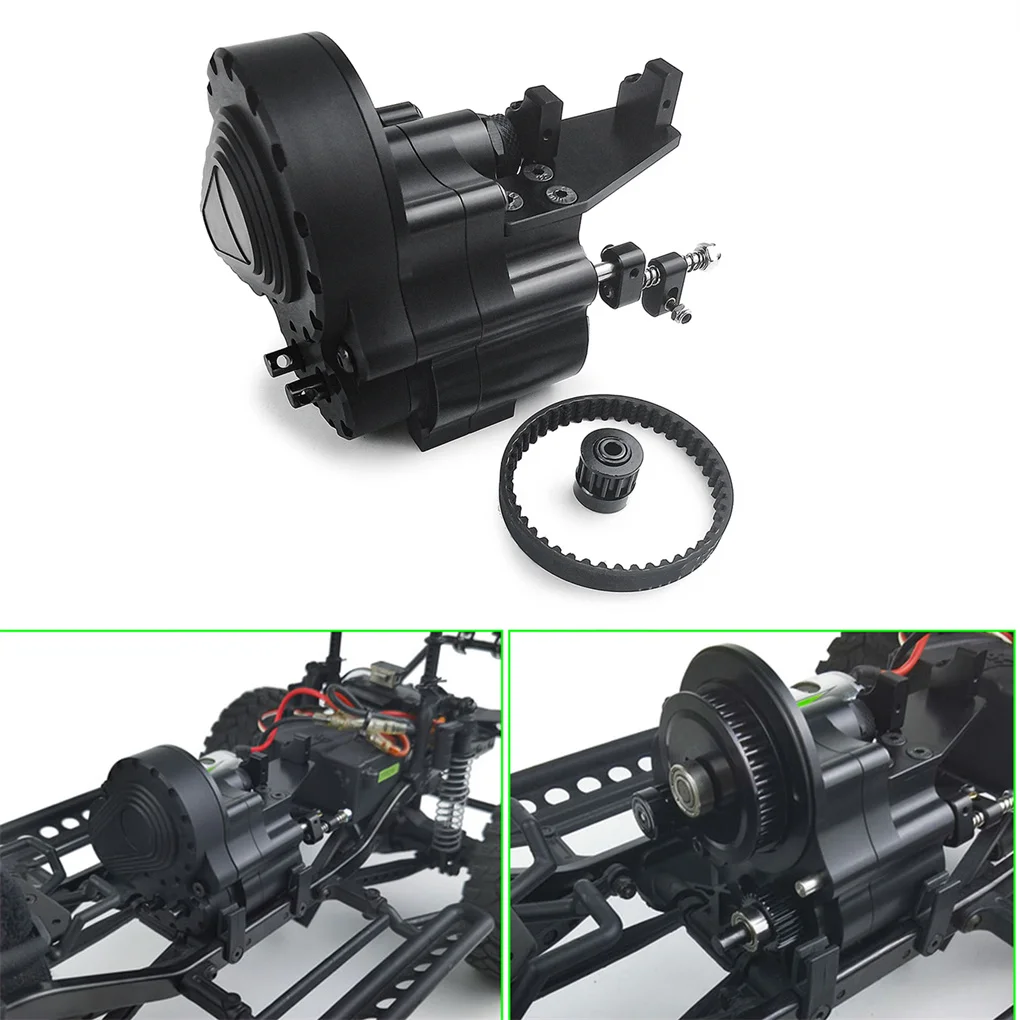 

1/10 Transmission Assembly RC Upgrade Part Aluminum Alloy Rc Transmission Assembly For Axial SCX10 RR10 RC Car Part Black