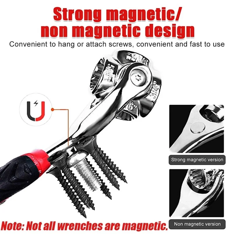 Imagem -03 - Chave Universal Multi-ferramenta 52 em a 19 mm Soquete de Trabalho Parafusos Ranhuras Rotação das Mangas Ferramentas Manuais 360 ° Chave Tigre 1pc