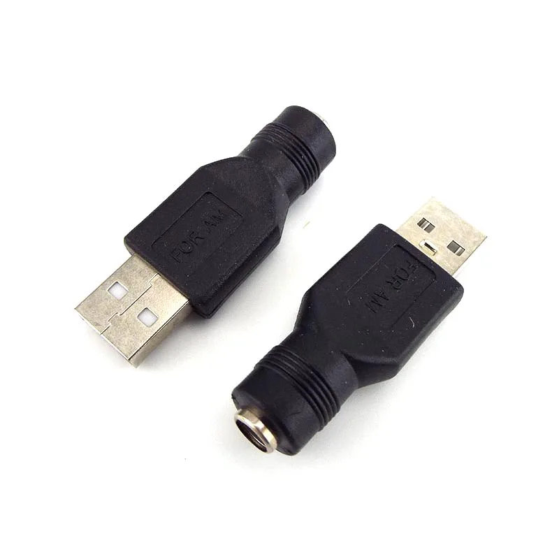 USB Male to 5.5mm x 2.1mm DC Female Power Converter Adapter Connector Charger Adapter Computer Accessories D6