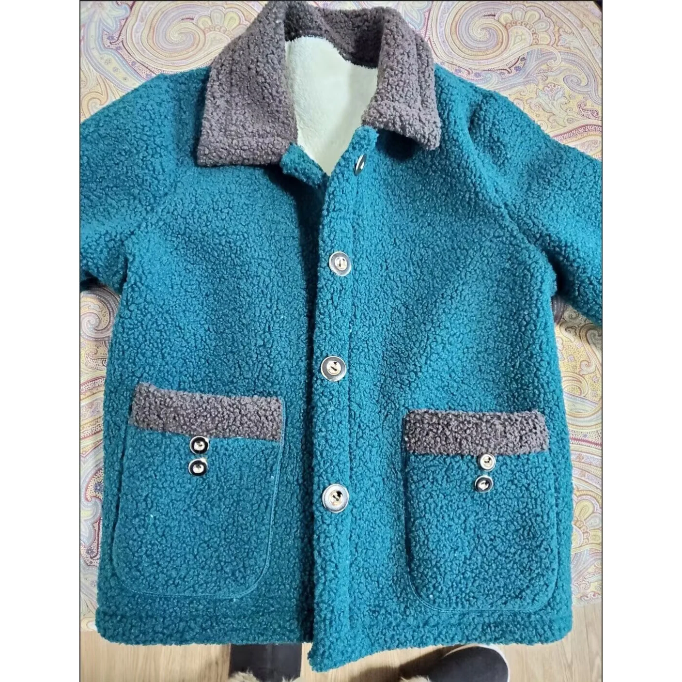 Female Large Size 5XL Flip Collar Outwear Autumn Winter Women Imitation lamb Wool Coat Lady Loose Fitting Granular Velvet Jacket