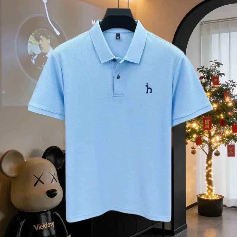 100% reine Baumwolle, hochwertiges Marken-Poloshirt für Herren, kurzärmelig, Sommermode, exquisit gesticktes Golf-Oberteil, lässiges T-Shirt. ﻿ – Detail 4