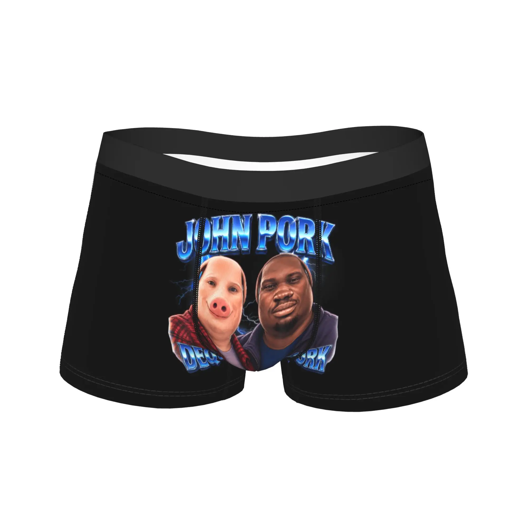 

John Pork Dequavious Pork is Calling Meme Underwear Men Underpants Design Sexy Soft Trunk Trenky Shorts Briefs Plus Size