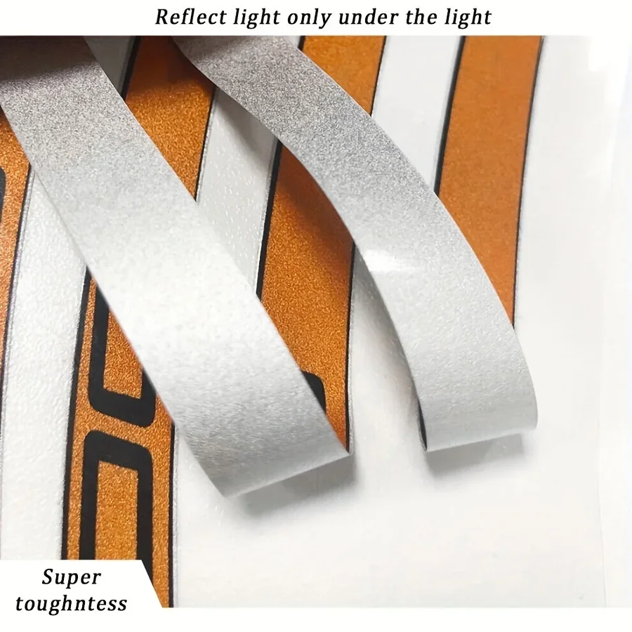 Universal 17 inch motorcycle wheel high-strength self-adhesive reflective 2-wheel rim sticker decorative tape 1 set bicycle