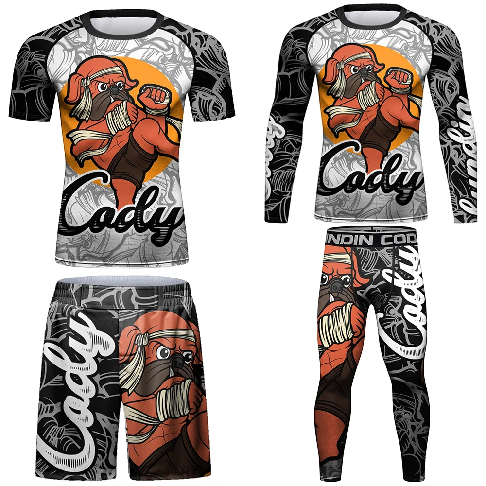 Jiu Jitsu Rashguard мужские футболки Hosen MMA шорты Bjj Boxeo Трикотажные изделия для кикбоксинга спортивная одежда