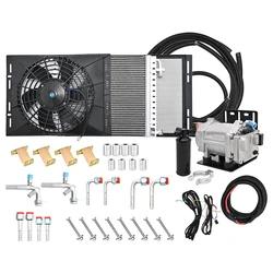 CFY 12V/24V Automotive Air Conditioning System Kit Universal Electric Air Conditioning Compressor Condenser Unit