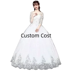 Vestido de noiva Perlen Spitze Brautkleid 2024 Robe Prinzessin Ehe plus Größe langen Zug Braut Brautkleider