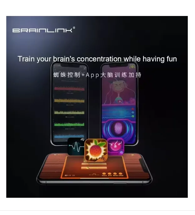 Nieuwe Brainlink SE EEG-headset Feedback Focus Training Hoofdband Brainwave Control Spider met interactief multiplayer-spel voor kinderen