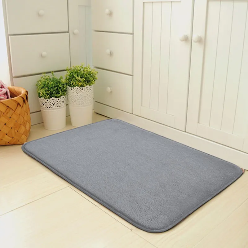 

40x60cm Thickness Floor Mats Coral Velvet Home Entrance Carpet Bedroom Toilet Bathroom Door Absorbent Non-Slip Foot Pad Rug