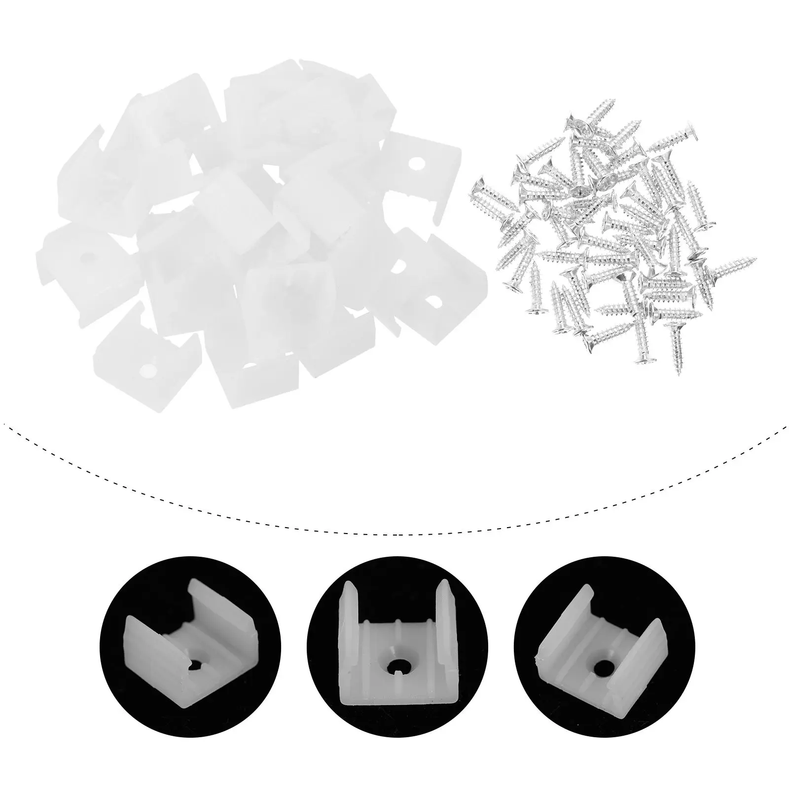 

100Pcs LED Strip Light Mounting Clips Heavy-Duty PP Fixing Clips for Indoor Outdoor LED Lights Easy Screw Installation Organized