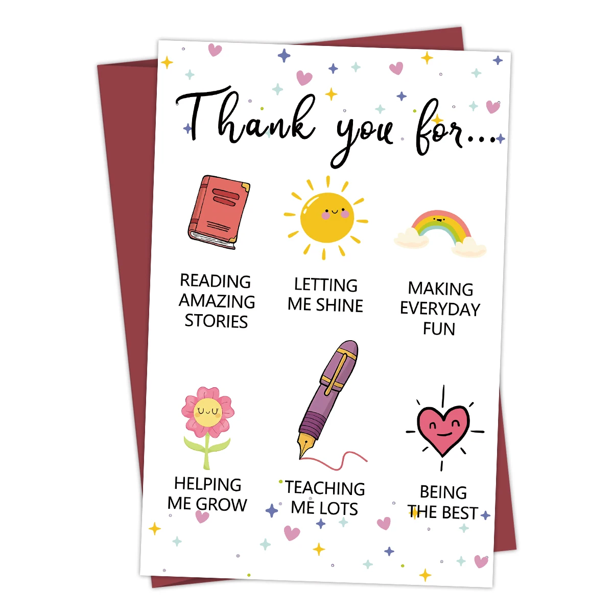 1PC Cute Teacher Appreciation Card Gifts For Women Men, Lovely Thank You Card Gift For Teacher, Sweet Teacher Thank You Cards