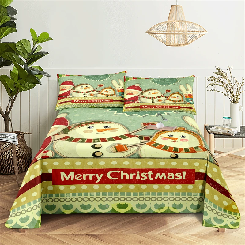 

Santa Claus 0.9/1.2/1.5/1.8/2.0m Bedding Set Bed Sheets and Pillowcases Bedding Bed Flat Sheet Bed Sheet Set