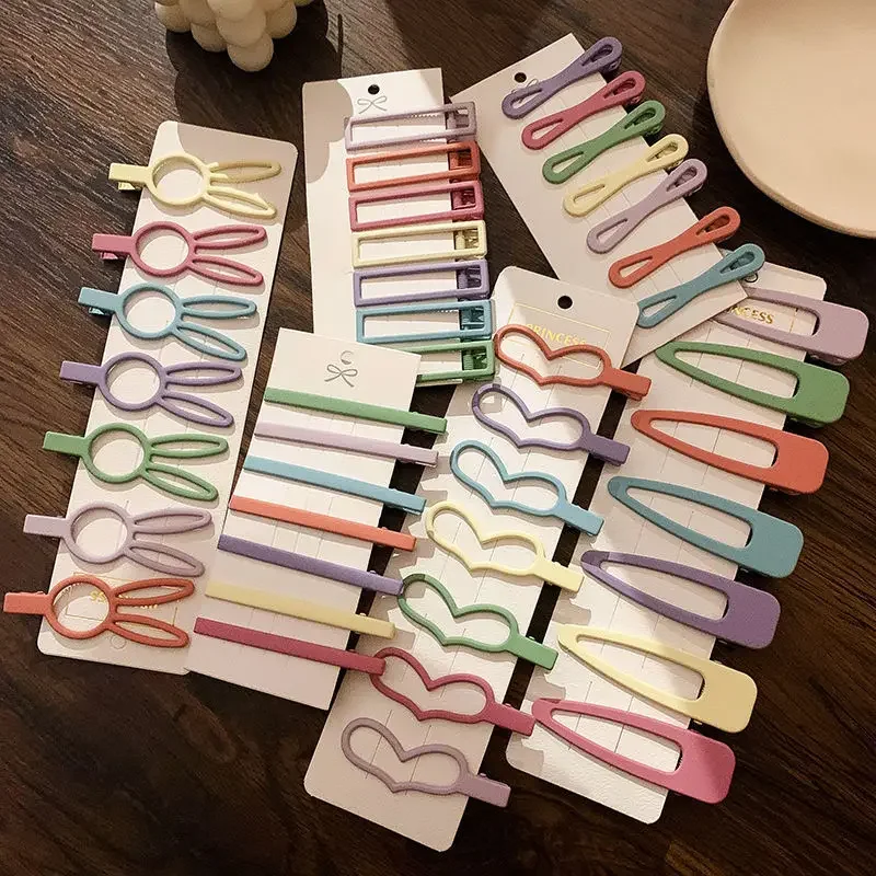 Cute Barrettes Girl Korean Version Hairpins New Candy Color Frosted Temperament Bang Clip Headdress Female Side Banger Clips