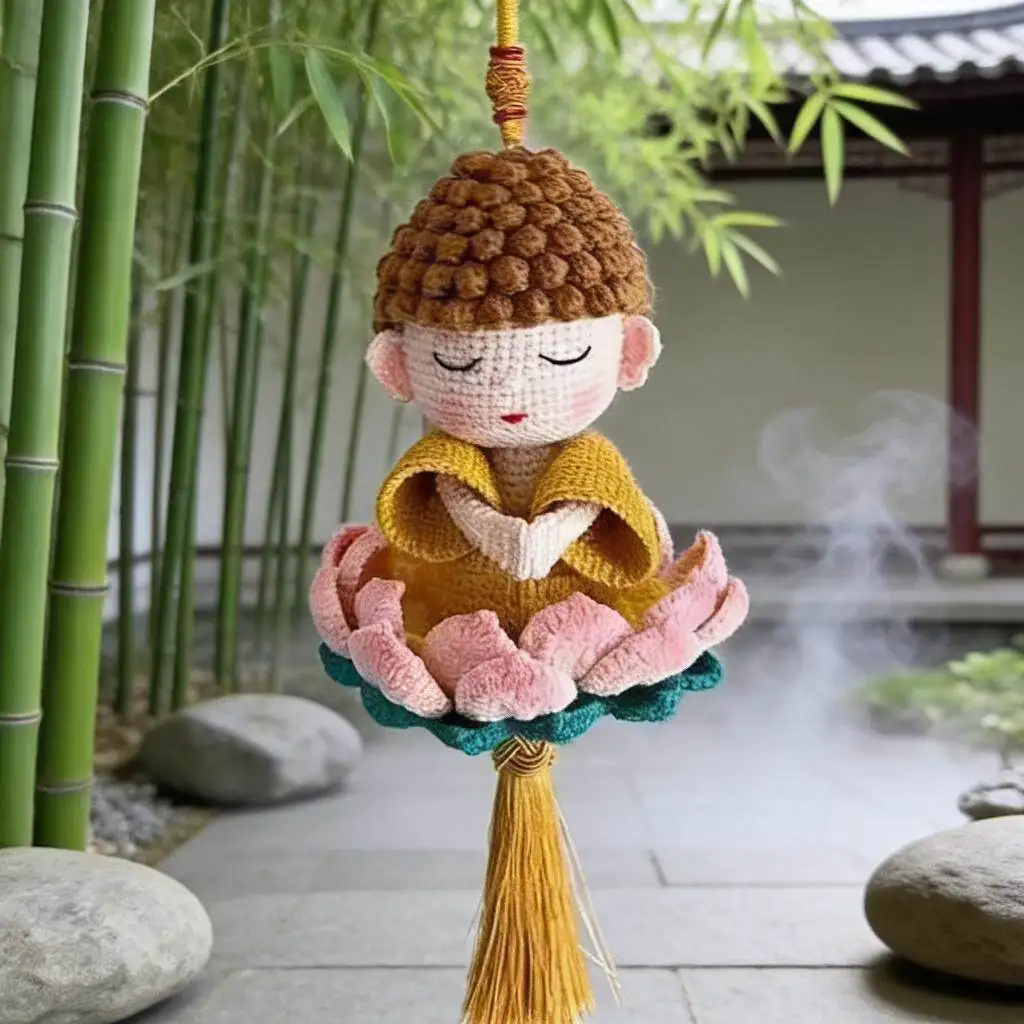 

Cz lotus buddha car hanger woolen home peace pendant tathagata buddha homemade pendant gift