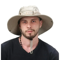 Summer Men's Bucket Hat Outdoor UV Wide Panama Hunting Hiking Hat Mesh Fisherman's Hat Beach Sunscreen Hat Let's make your summe