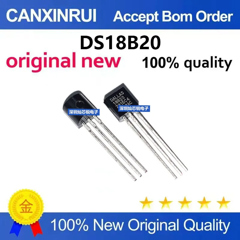 (5-100pieces)Brand new original DS18B20 TO-92 package programmable single-wire temperature sensor chip