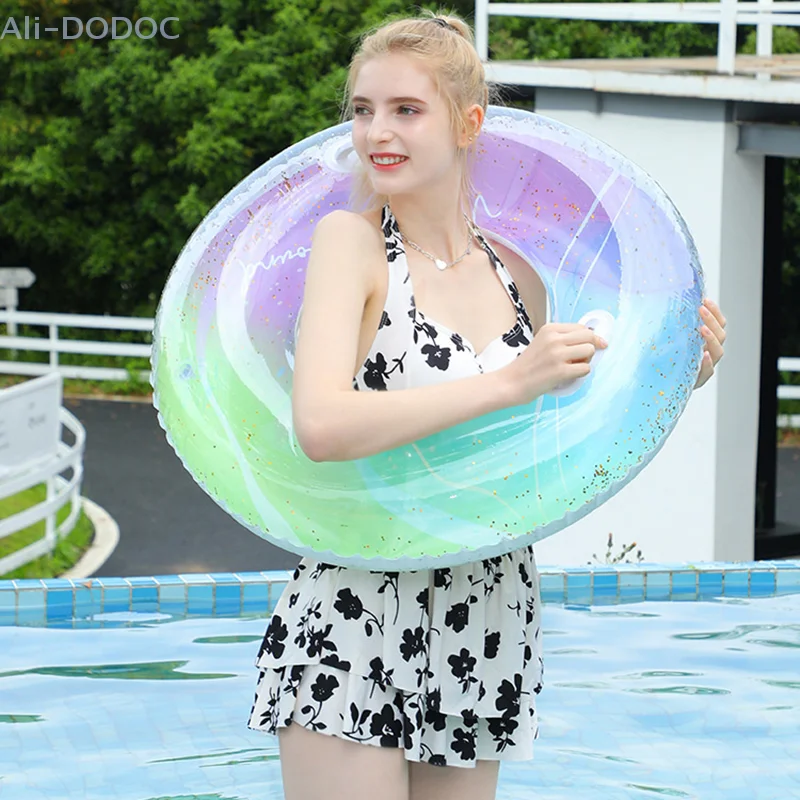 

Transparent Glitter Pool Foats Swimming Ring Adult Children Inflatable Pool Tube Giant Float Boys Girl Water Fun Toy Swim Laps