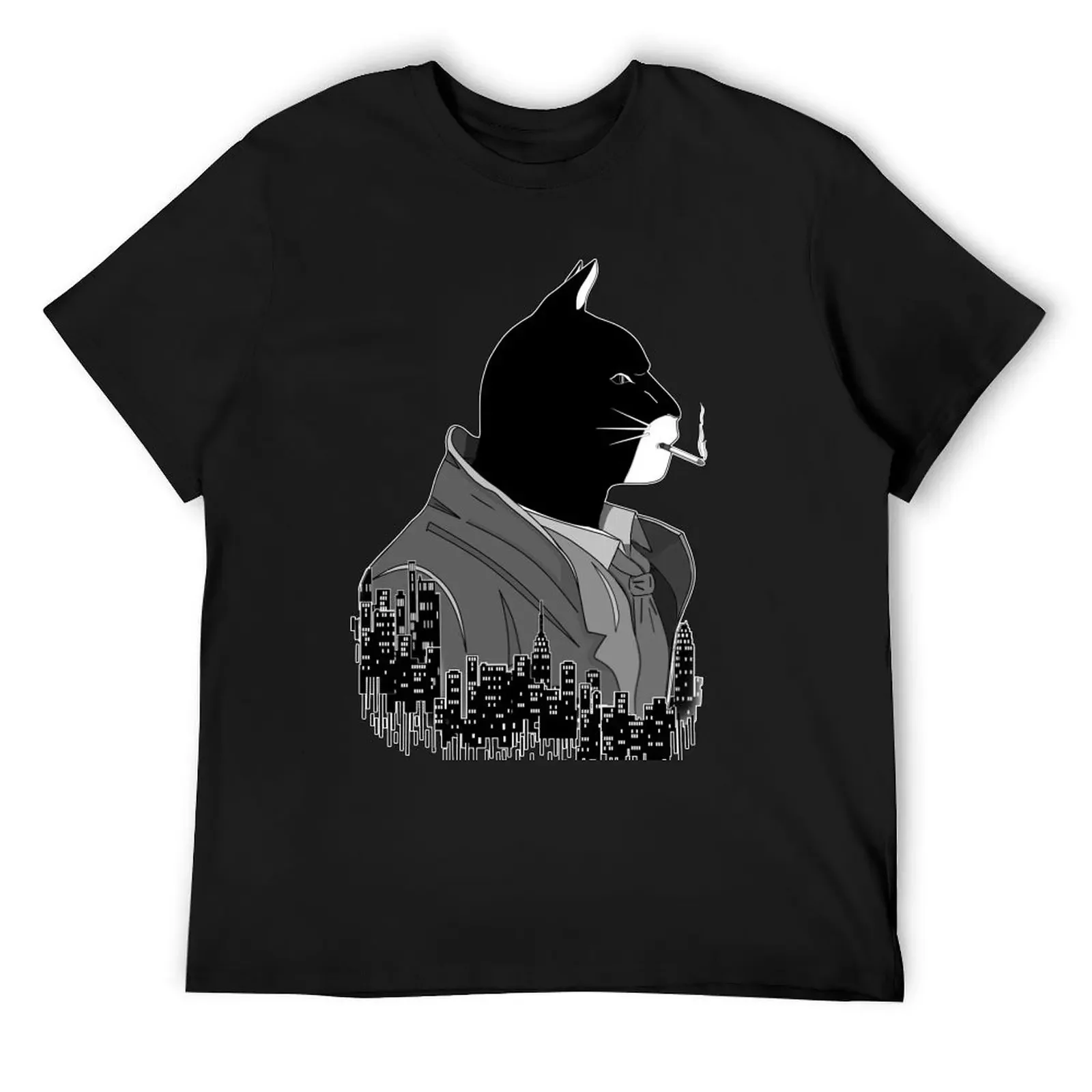 Blacksad Night City black and white noire T-Shirt sports fans shirts graphic tee blacks quick-drying men clothes