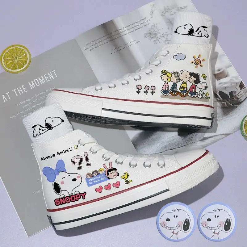 

Anime Cartoon Snoopy Wear Resistant and Anti Slip Canvas Shoes Spring New Casual Versatile Board Shoes Friend's Holiday Gift