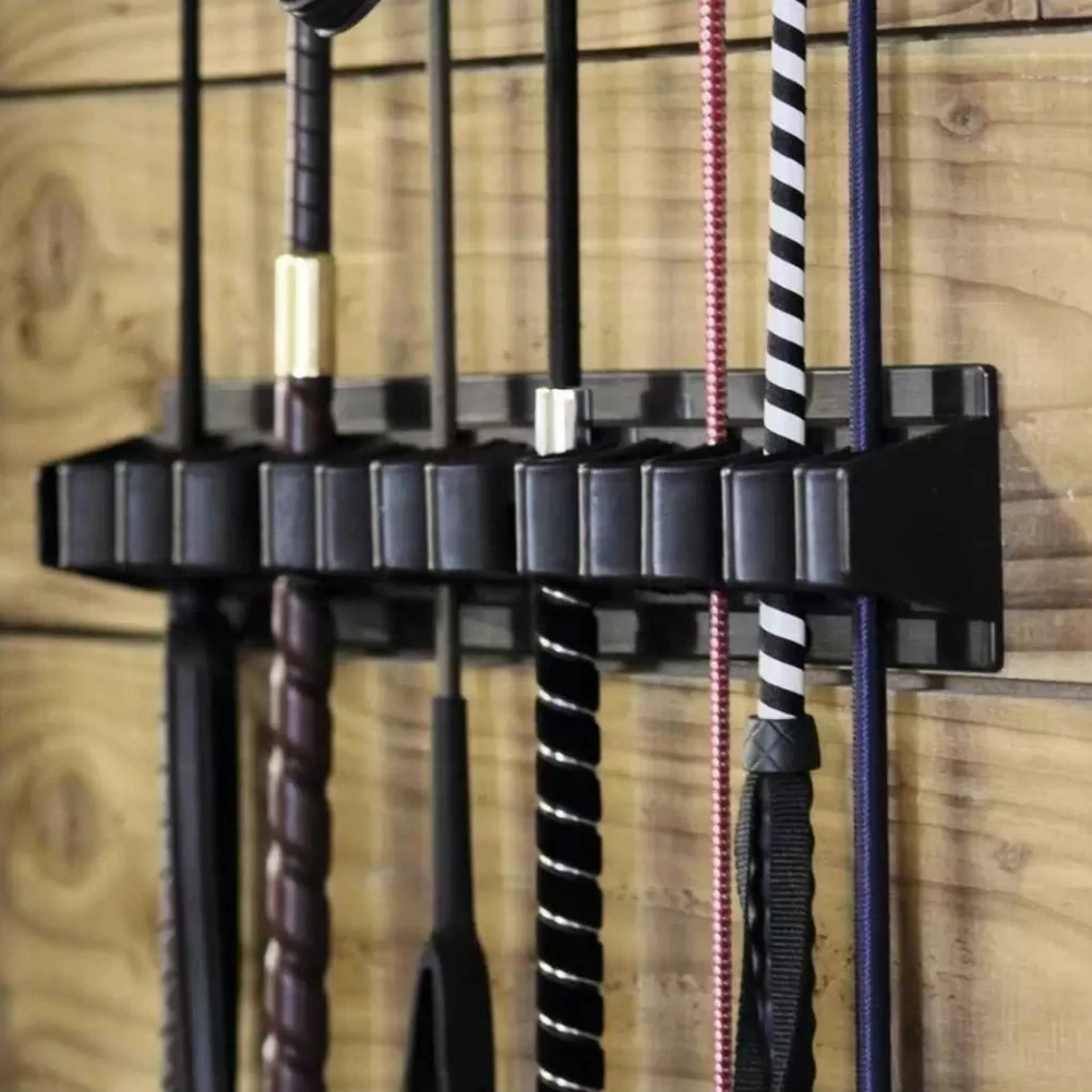 حامل سوط ركوب الخيل المستقر، حامل سوط المحاصيل، منظم مستقر، بلاستيك مقاوم للرطوبة، هيكل خالٍ من الصدأ