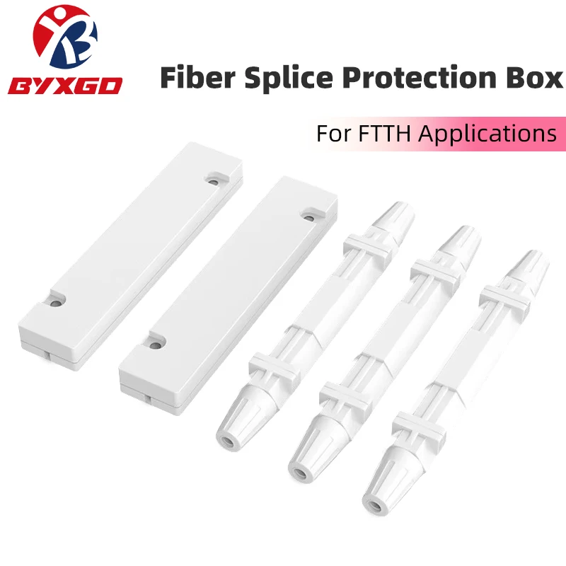 BYXGD Fiber Optic Drop Cable Protection Box FTTH Splice Protector For SPS Heat Shrink Sleeve Single‑Core Fiber Fusion Splicing
