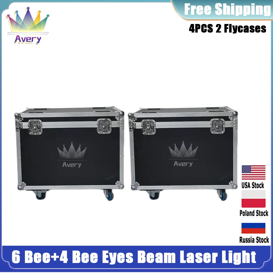 

0 Tax 2 Flight Case For 6 Arms 6in1 LED Moving Head Stage Light RGBW Lighting Sound Activated DMX 512 for DJ Disco Party