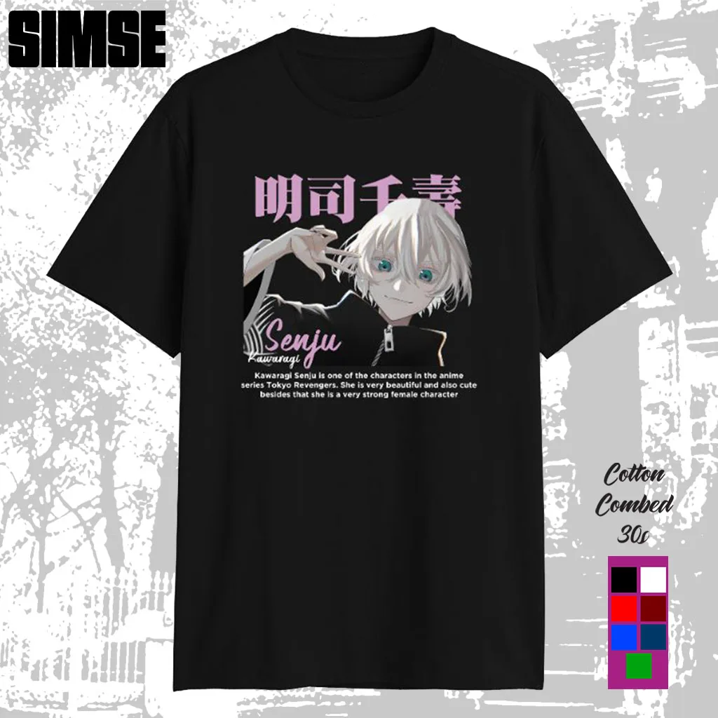 T-shirt  Pria Distro Sablon DTF KAWARAGI SENJU TOKYO REVENGERS T-shirt  Anime Jepang SIMSE.ID