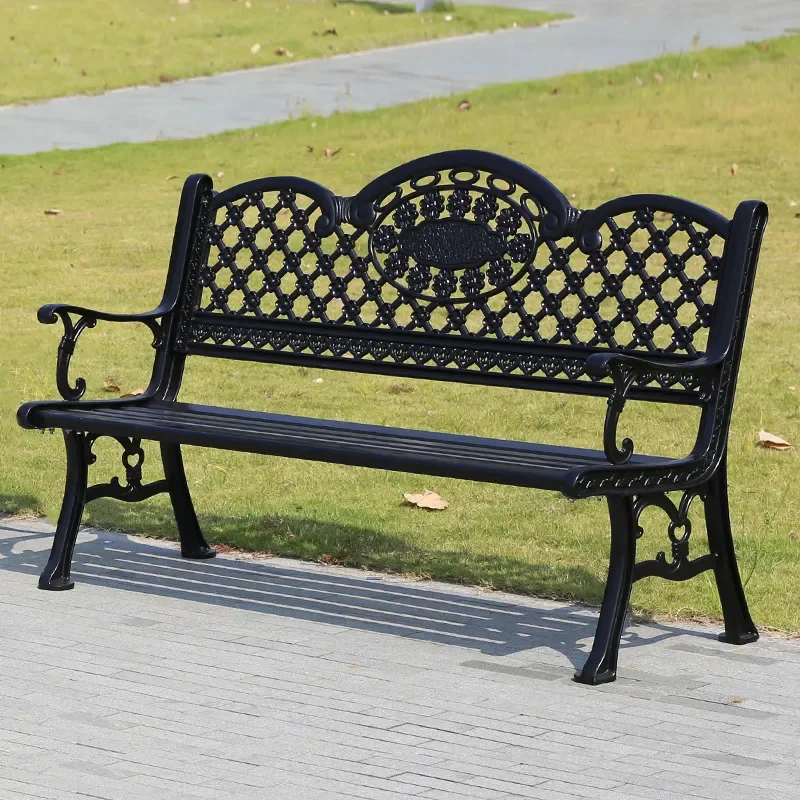 for European Park Chair Shopping Mall Rest Chair Outdoor Row Chair Aluminum Alloy Balcony Chair Patio Bench Garden Bench