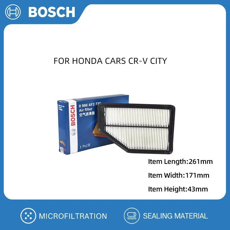 BOSCH Air Filter For Honda CARS CR-V CITY Replacement Auto Accessories 17220-RZP-Y00