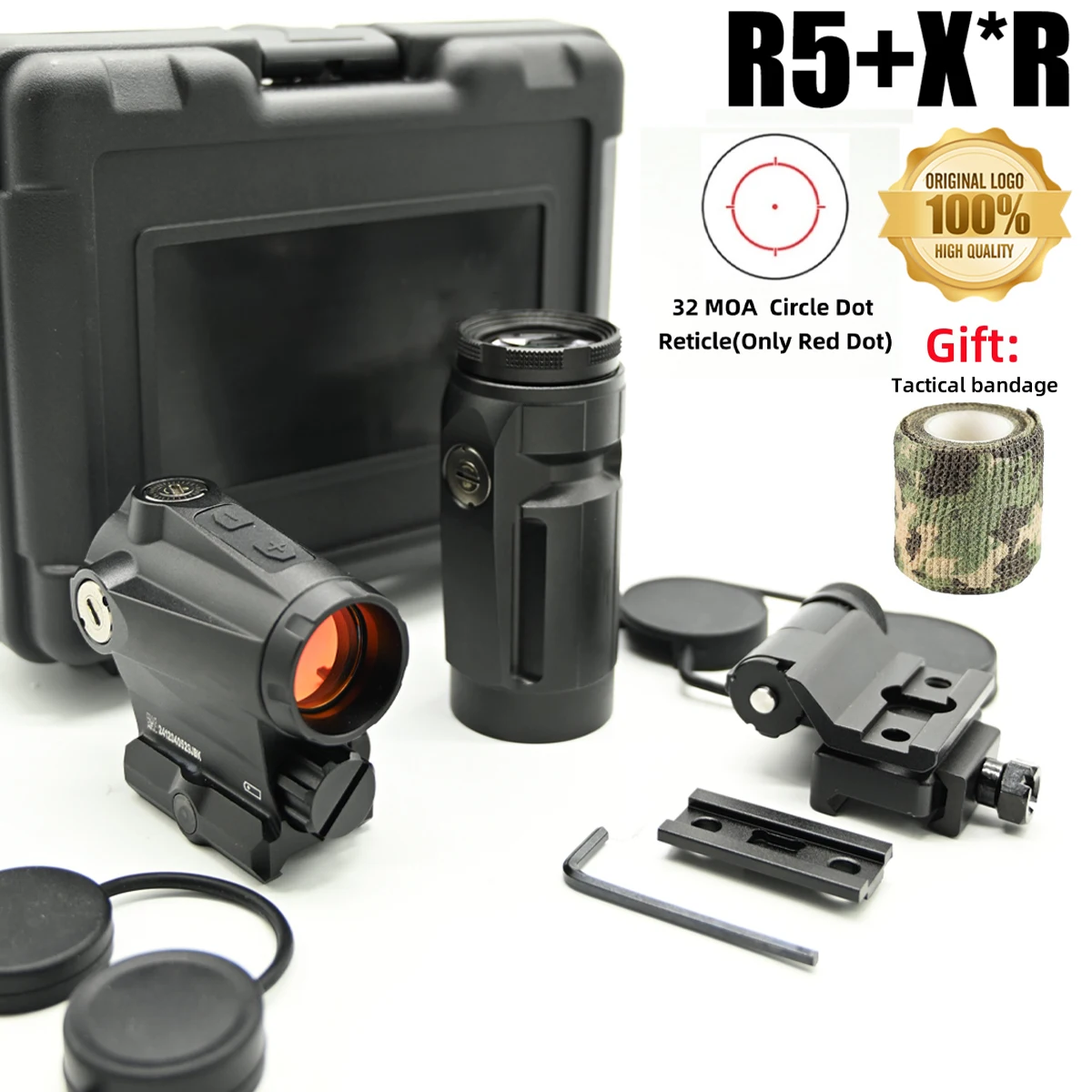 Тактическая лупа R5 XR Red Dot и 3X 5X, комбинированная голографическая сетка, широкоугольный охотничий прицел, охотничьи очки Тактическая лупа R5 XR Red Dot и 3X 5X, комбинированная голографическая сетка, широкоугольный охотничий прицел, охотничьи очки